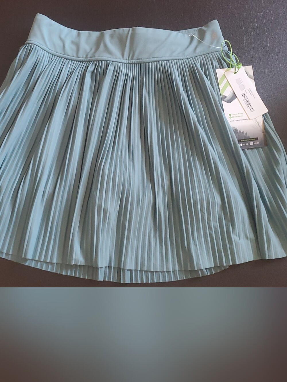 Pleated A-Line tennis Skirt in Light Sage Green Like ALO